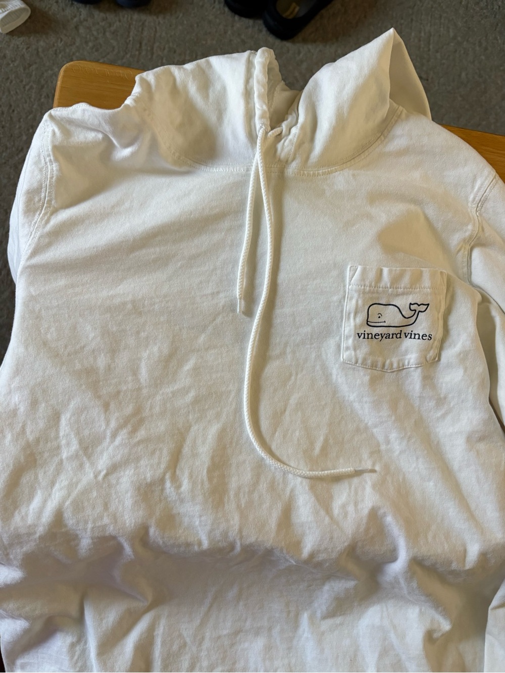 Vineyard Vines white tshirt Pullover Hoodie with Whale Logo